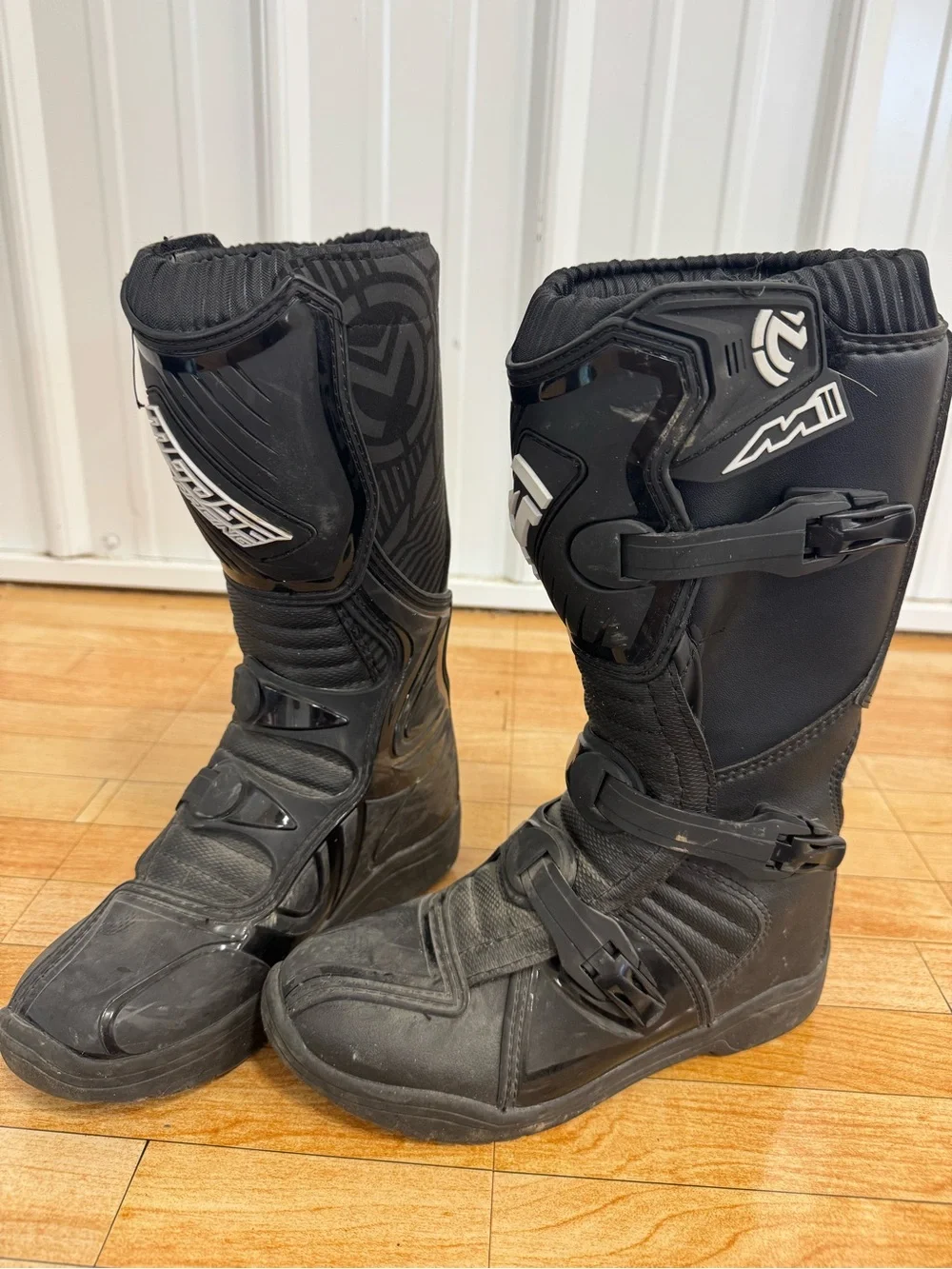 Kids Black Motocross Boots - Durable Youth Riding Boots